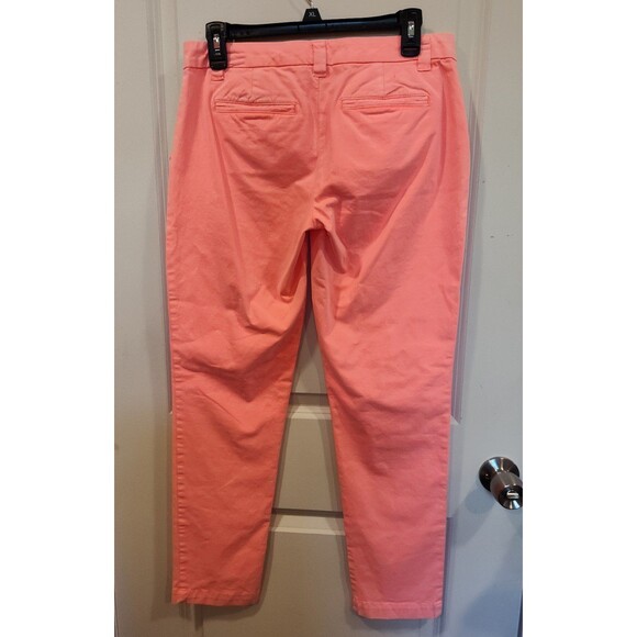 Women's Gap Broken In Straight Khakis Neon Peach Size 2 - Picture 3 of 6